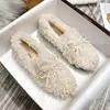 Casual Shoes Women's Plush Cotton Winter Outdoor Warm Snow Boots Flat Bottomed Lefu Lambhair Butterfly Decoration Design Large 41