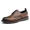 Sapatos casuais Classic Leather's Men's Dress Lace Up Hom