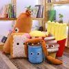 Poduszki symulacja hamburger Plush Toys miękkie jedzenie kiełbasa popcorn lody lalka poduszka dziewczęta sofa sofa na poduszkę nadziewane prezenty urodzinowe