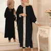 Ubranie etniczne Dubai Abaya Womenki cekiny Batwing Sleeve luźne kaftan maxi sukienka islamska Ramadan Arabska szata S-5xl