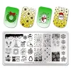 Art BeautyBigbang Christmas Nail Art Printing Stamping Templates Roestvrijstalen sneeuwvlok printplaten Xmas Geometric Stamp Stencil