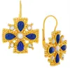 Dangle Chandelier Exquisite White Blue Stone Waterdrop Round Geometry Hook Earrings Fashion Gold Color Metal Jewelry H240423