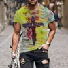 Tshirts for Mens z krótkim rękawem Summer Street Warrior 3D Digital Męski odzież Sports Sports