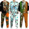 Polos Boys Cute Cartoon Dinosaur Autumn Spring Bluza Bluza Bluza Zestaw Kid Ubrania Dzieci Zabezpieczenie Zestaw odzieży z długim rękawem