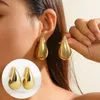 Stud Earrings SGMAN Stainless Steel Dome Water Drop Earring For Women Vintage Glossy Gold Color Teardrop Hoops Party Jewelry Gifts