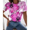 T-shirts pour femmes mode 3d papillon imprimé fleur