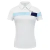 Camisas pgm golfe tshirts femininos esportes lazer de verão de manga curta e elasticidade de ladra e respirável rápido respirável sxl