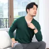Sweatshirts Man Clothes Pullovers Solid Color Knitted Sweaters for Men Beige No Hoodie Business Plain V Neck New in Golf Jumpers Maletry S X