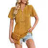 Magliette da donna alla moda e sexy Shirt a V-Neck Shirt Summer Spese Casual Short Short Cropped Offerte