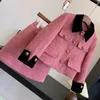 Kledingsets Winterontwerp Girls Set roze uffed kraag velours katoenen jas heup a-skirt 2pcs kinderpakkanker outfits 4 6 8 10 12