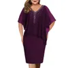 Women Sheath Dress Irregular Asymmetric Plus Size Chiffon Lady Banquet Bodycon Garment 240420