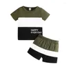 Set di abbigliamento set per Kid Boy 6-36 mesi Lettera Felice Tshirt a maniche corte Everyday Short e Shorts Outfit Summer Born Boys