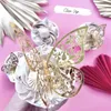 Party Supplies 12st Metal Texture Gold Artificial Butterfly Cake Topper Decoration Simulation Butterflies Wedding Crafts