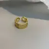 Anel de designer para mulher Viviennes Westwoods Luxo Saturn Ring Imperatriz Dowager Xis Letra pequena de zircão Holcou anel de anel geométrico embutido Planet Metal 2024
