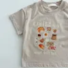 Summer Childrens Ins Cartoon amusant à manches courtes en vrac Tshirt décontracté bébé garçon solide sport t-shirt coton tops 240408