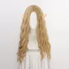 Wigs 70 cm Lange Galadriel -Perücke mit Ohren Frauen Mädchen Rollenspiele Blonde Wellen -synthetische Haare Elf Königin Cate Blanchett Wigs + A Wig Cap