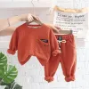 Shirts Children's Baby Suit, Boys' Sports Suit, Spring and Autumn Clothes, New Solid Color, Boys, Middle and Small Children, Handsome