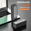 Chargers 100W Power Bank 40000MAH 20000MAH Typ C Quick Charge FCP SCP Power Bank Portable Extern Charger för smartphone Laptop Tablet