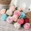 Dekorativa blommor europeiska rosor konstgjorda för dekoration hem vardagsrum blommor arrangemang bröllop fest dekor silk pion falsk blomma