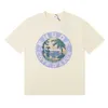 2024 TSHIRTS Spring/Summer Fashion Rhude Lake Coconut Tree Landscape Print Pure Cotton Kort ärm T-shirt för män