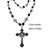 Collares colgantes collar de rosario religioso perlas cadena de cuello de cuentas para la artesanía coleccionable meditaciones de oración Bautismos regalo