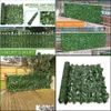 Fleurs de haie simatoires couronnes artificielles ivy feuilles de clôture écran d'intimité ER jardin mur de jardins décoratif treillis maille b dhhmg
