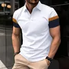 Polos da uomo Polo Shirt Color Match a maniche corte per uomo Business Casual Summer Top Daily Street Wear Tennis