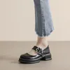 Chaussures habillées Mary Jane Gétille en cuir loli féminin 2024 Été rétro épais bas au fond du talon jk uniforme