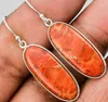 Bengelen kroonluchter nieuwe trendy dames oorbellen glanzende creativiteit zilveren kleur ingelegde oranje stenen zirkoon drop oorrang feest verloving bruiloft sieraden h240423