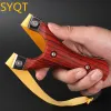 Arrow Fast Compression Rubber Band Hunting Slingshot Outdoor Game compétitif Catapulte Imitation Patch en bois Flat Band Slingshot