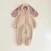 Endelar baby rompers varm fleece nyfödda pojkar kläder vår vinter baby flickor en bit kanin outfit baby sömnkläder pijama bebe