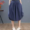 Women's Pants 2024 Summer Minimalist Loose Plus Oversize Casual High Waist Pocket Solid Color Drawstring Thin Cropped Wide Leg