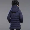 Sets 2022 Nieuwe Winter Keep Warm Teenage Boys Jacket 314 jaar lang Slim Fit Fashion Hooded Coat For Kids Children Outdoor Wind Breaker