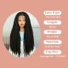 Perruques en dentelle synthétique avant perruques tressées pour femmes noires Boîte sans nœud Natural Caribbean Crochet Lace Braiding Hair Wig with Baby Hair