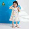 Mädchenkleider Amila Babykleid 2024 Sommer Süßblumenabdruck Netz nähen süße romantische ärmellose Kinderkleidung 0-6y