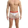 Underpants Man Boxer Shorts PVC Transparent Gay Panties Waterproof Swimwear Underwear Cueca Masculina Boxershorts Loose Sports Gym Trunks