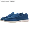Summer Travel LP Suede Loafers Men 2024 New Style Fashion Formal Wear With Logo Casual Walking Real Leather Shoes 39-46