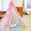 Decorative Flowers 4pcs 47.2ft Spring Artificial Cherry Blossom Garland Hanging Vines For Home Wedding Table Party Kawaii Decor Accessories