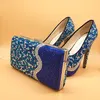 Sukienka Buty Miłość Momenty Raye Blue Rhinestone Wedding and Torby, aby dopasować Galosh para Woman Woman High Heels Pumps