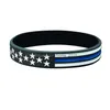 Autres fournitures de fête festives USA Blue Ligne Bracelets de drapeau américain