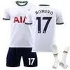 Футбольные майки мужские спортивные костюмы 22-23 Hot C Jersey Home № 10 Kane 7 Son Heung-Min для взрослых детских спортивных футбольных костюмов+носки