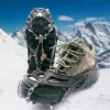 Accessoires 19 dents Crampons bundled Crampons Antislip Ice Snow Chaussures avec chaîne de poignées Pike en acier inoxydable Unisexe Randonnée accessoires