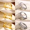 Bands Gold Color Jewelry Mom Sist Dad Rings For Women Glossy Letters Couple Rings Mother's Day Bijoux New In Birthday Xmas Gifts