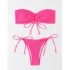 Swimwear de mujeres Bandeau Mini Micro Bikini Conjunto de corbata separada Traje de baño alto Traje de baño Bordini de la playa