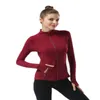 LU-066 Seedless Dresses For Woman Yoga Jacket Sport Coat Fitness Jacket Quick Dry Activewear Top Solid Zip Up Sweatshirt Kvinnors högkvalitativa långa ärmar Hot Selling