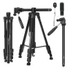 Stativ und Ttt009 Tripod 168cm Monopod Kamera Horizontales Stativ für Canon Sony Nikon DSLR Spiegelkameras Camcorder Smartphones