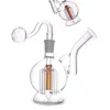 도매 미니 두꺼운 유리 담배 파이프 6arm 트리 Perc Bubblers Heady Recycler Water Oil Dab Rigs Bong 14mm Banger와 흡연