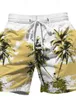Shorts masculinos Fashion Coconut Tree Board Hawaiian Swim Turnks Drawtring Holiday Beach Streetwear Harajuku