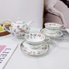 Designer Cups and Saucers Sets W Flower Dance Butterfly Luxury English Coffee Cup Saucer Bone China Flower Afternoon Tea Cup Set