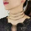 Colares de colares rígidos de gargantilha para mulheres 2022 New Metal Torques Declaração Jóia de Jóia Punk Lastra